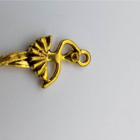 Prima ballerina yellow gold tone charm pendant - Picture 2 of 2